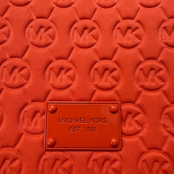 MICHAEL KORS Padded Tablet iPad Sleeve Cover in Orange Neoprene 8" x 10" - Picture 3 of 7
